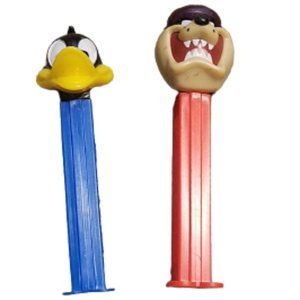 Lot of 2 Pez Vintage Tazmanian Devil Daffy Duck Dispenser Looney Tunes Retro Toy